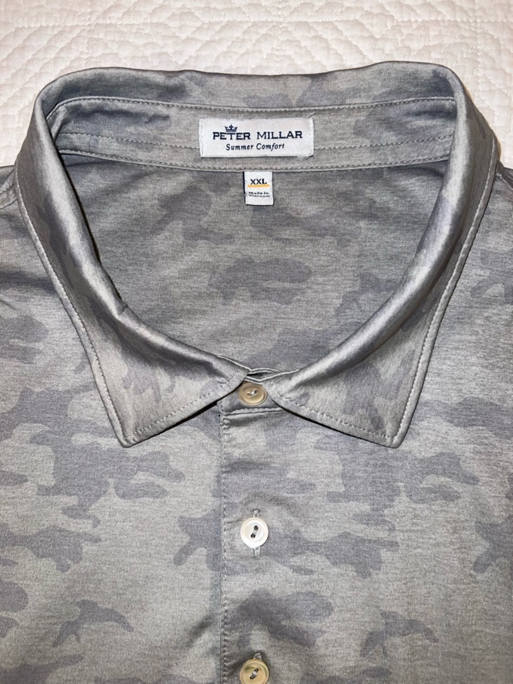 Peter Millar Grey Camo Polo